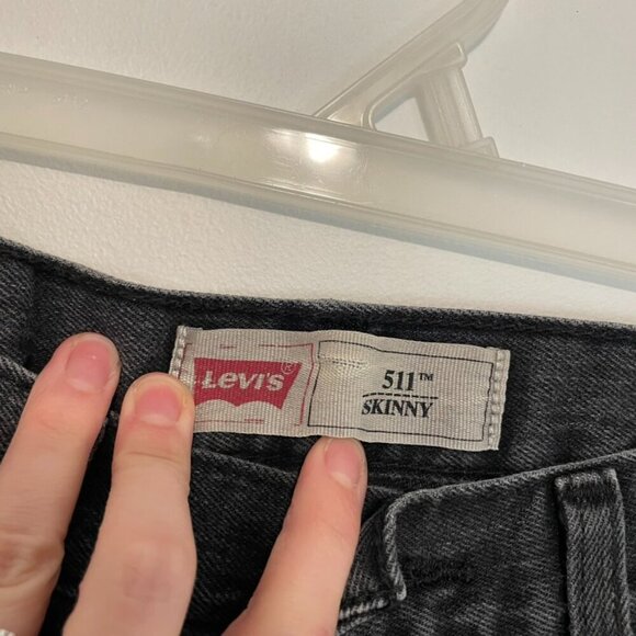 LEVI'S LEVIS Boys 511 Skinny Gray or Faded Black ? Distressed Jean 18 / W29 L29 - Picture 4 of 14